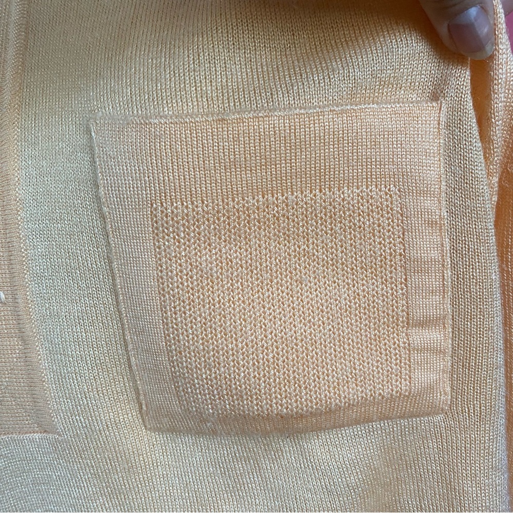 🌈4/$20🌈 Vintage 70s/80s Preppy Pastel Tangerine Orange Sweater Knit Polo M - Picture 6 of 14